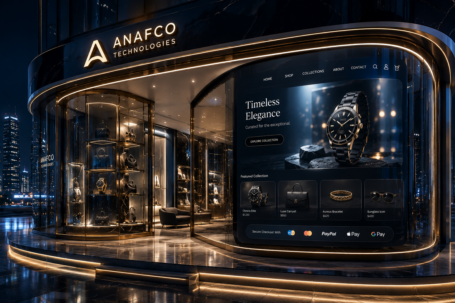 A storefront that sells across 42 locations